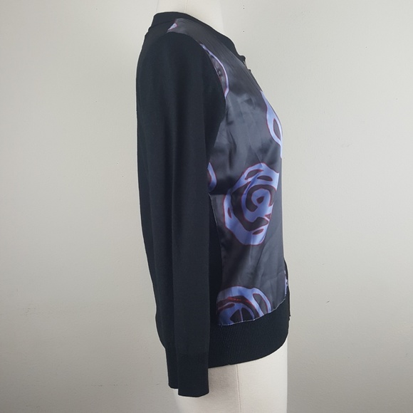 DKNY Blue Petal Print Cardigan sz S - Picture 3 of 7